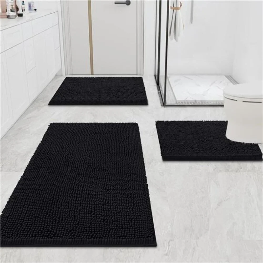 Luxury Chenille BathRug 24''x16'',Extra Soft & Absorbent Shaggy BathroomMat Rugs
